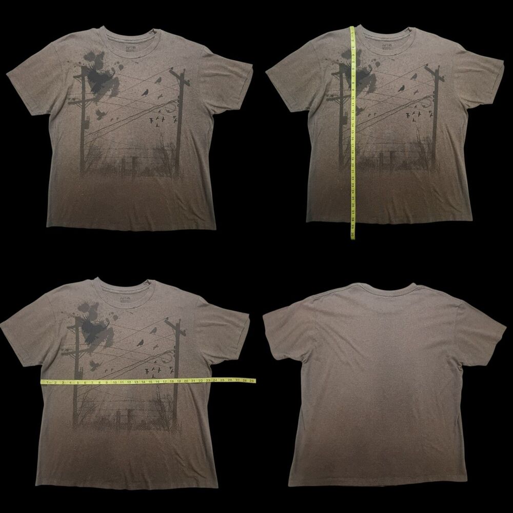 Y2K Vintage Apt. 9 Grunge Punk Gothic Crow Brown Graphic T Shirt Size Men's XL